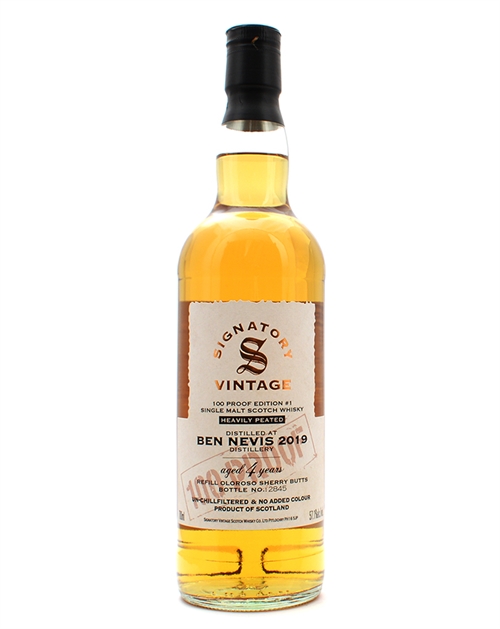 Ben Nevis 2019/2023 Signatory Vintage 4 år 100 Proof Edition #1 Single Malt Scotch Whisky 70 cl 57,1%