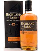 Highland Park 12 år Old Version 10 Single Orkney Malt Whisky 