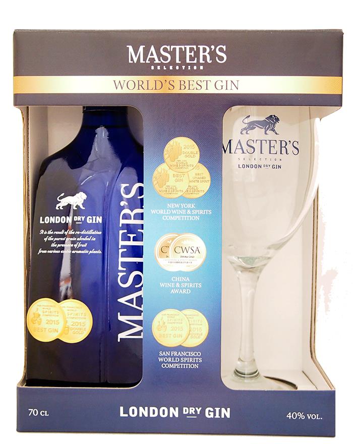 Masters Selection + Glas Tonic Premium London Dry Gin England 70 cl 40