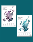 Watercolour Scottish Whisky Distillery Map Heather Purple 29,7x42 cm Plakat A3