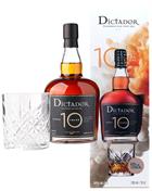 Dictador 10 years Gift set with 1 glass Solera Ultra Premium Reserve Columbia Rum 70 cl 40%
