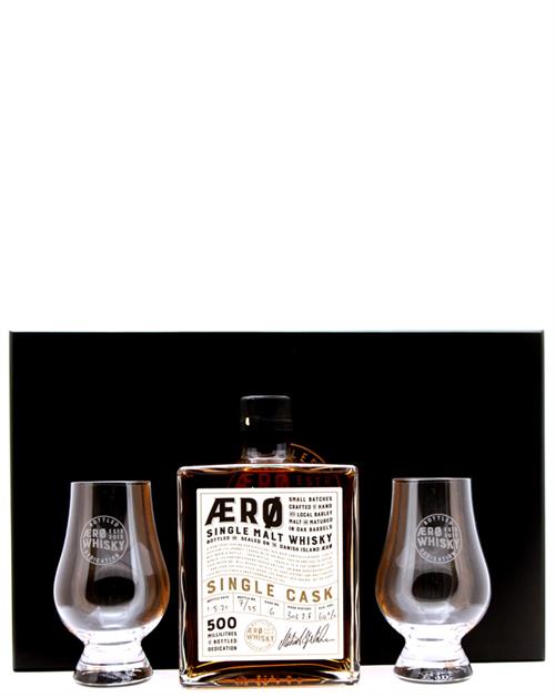 Ærø Single Cask No 6. Whisky.dk Gavesæt med 2 glas Single Malt Dansk Whisky 50 cl 60%