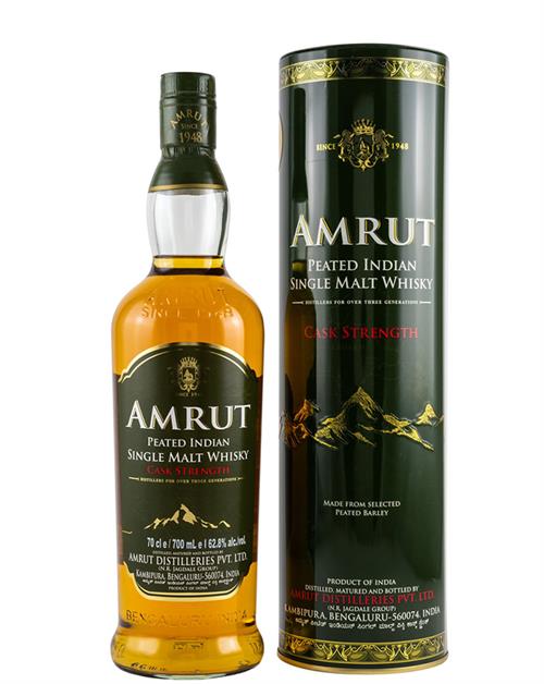 Amrut Peated Cask Strength Indian Single Malt Whisky 70 cl 62,8%