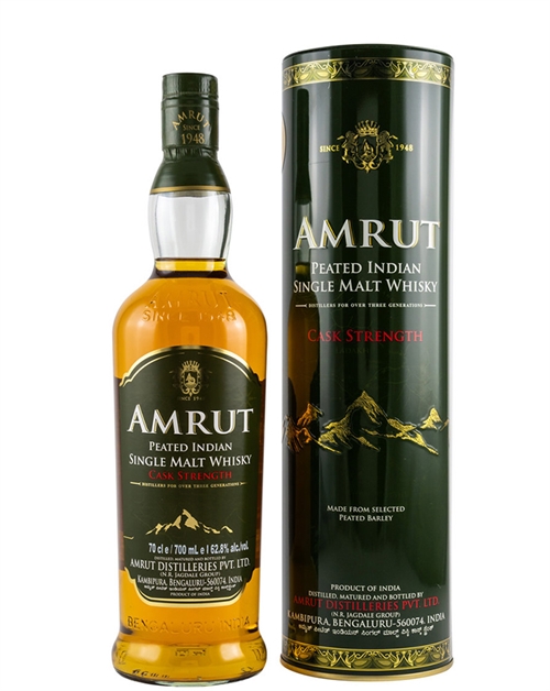 Amrut Peated Cask Strength Indian Single Malt Whisky 70 cl 62,8%