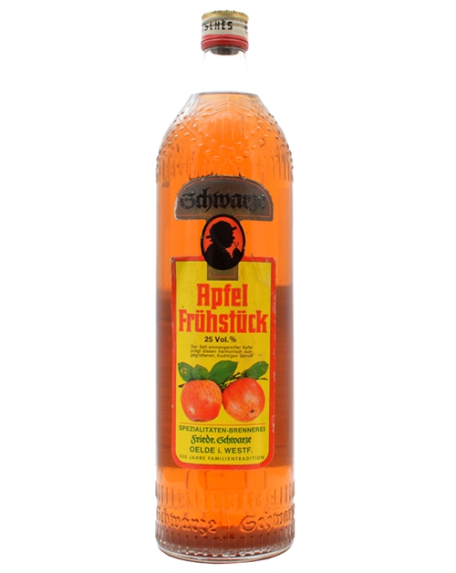 Schwarze Apfel Frühstück Æblelikør/ Frugtsnaps 100 cl 25% Vintage Flaske #16