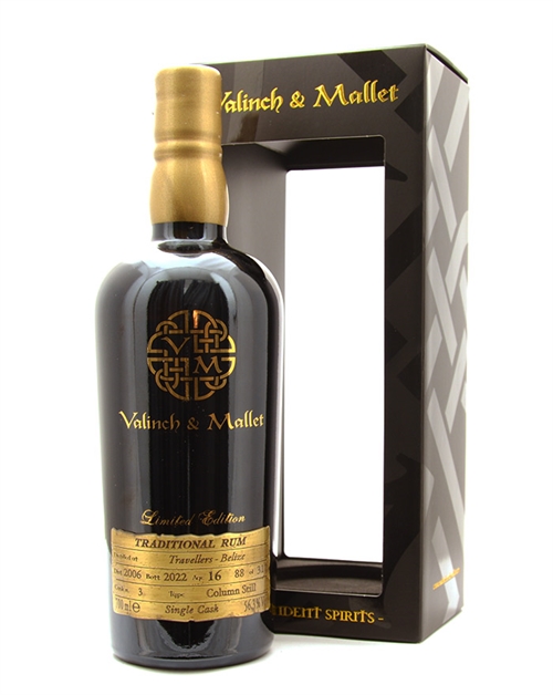 Belize Travellers 2006/2022 Valinch & Mallet 16 år Traditional Rom 70 cl 56,3%