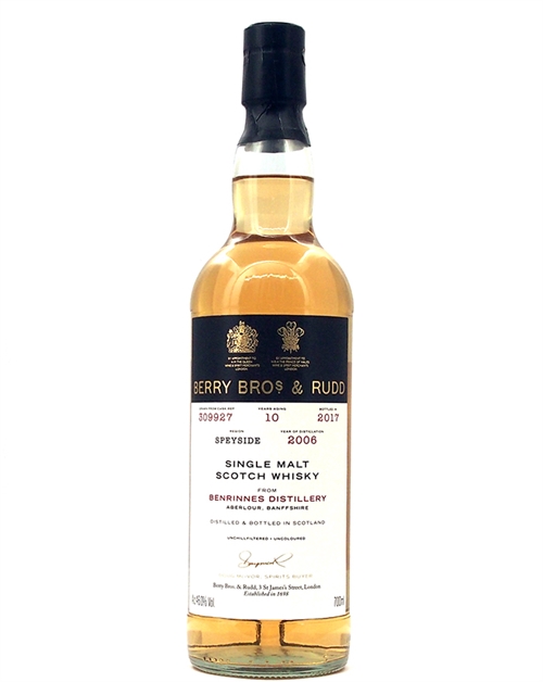 Benrinnes 2006/2017 Berry Bros 10 år Single Cask Speyside Malt Whisky 70 cl 46%