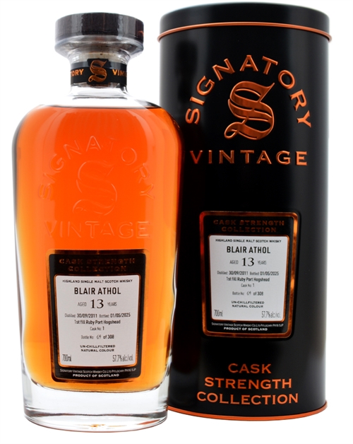 Blair Athol 2011/2025 Signatory Vintage 13 år Highland Single Malt Scotch Whisky 70 cl 57,7%