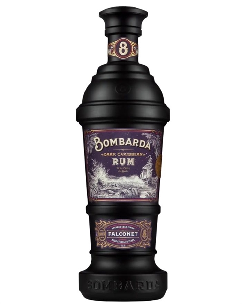 Bombarda Falconet Dark 8 år Sort Flaske Blended Dark Caribbean Rom 70 cl 43%