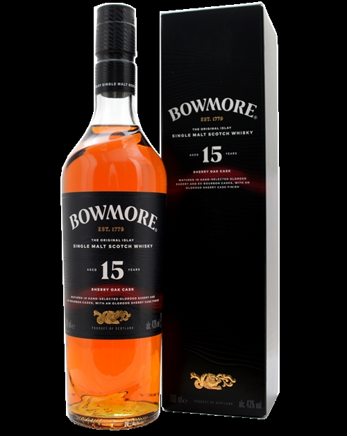 Bowmore 15 år Sherry Oak Cask Islay Single Malt Scotch Whisky 70 cl 43%