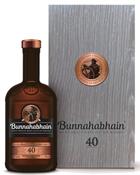 Bunnahabhain 40 år Single Islay Malt indeholder 70 centiliter whisky med 41,9 procent alkohol
