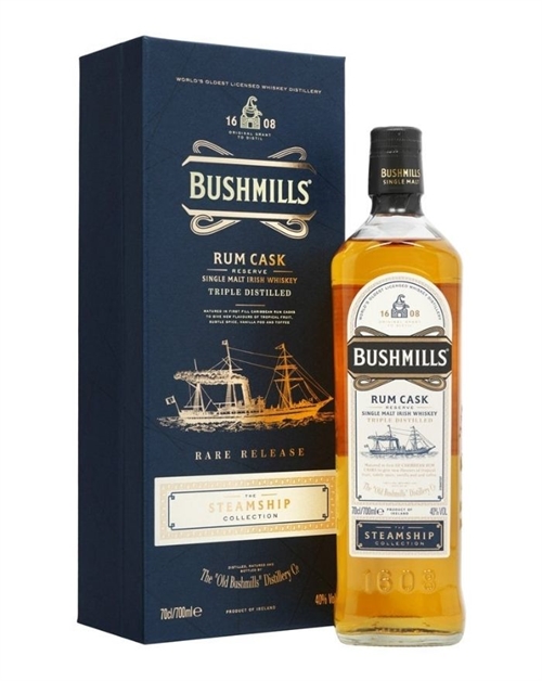 Bushmills Rum Cask The Steamship Collection Whiskey indeholder 70 centiliter med 40 procent alkohol