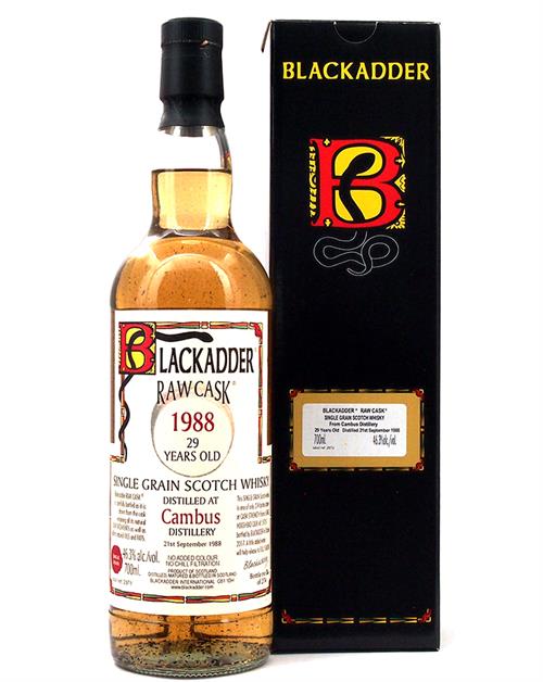 Cambus 1998 til 2017 Blackadder Raw Cask 29 år Single Grain Whisky 46,3 procent alkohol og 70 centiliter