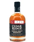 Cedar Ridge Single Malt Whiskey Handcrafted Small Batch USA 40%