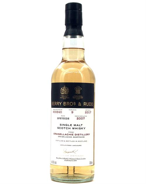 Craigellachie 2007/2017 Berry Bros 9 år Single Cask Speyside Malt Whisky 46%