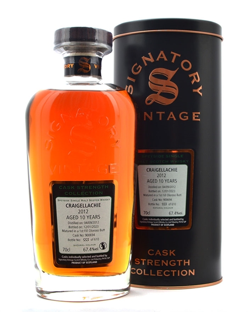 Craigellachie 2012/2023 Signatory Vintage 10 år Speyside Single Malt Scotch Whisky 70 cl 67,4%