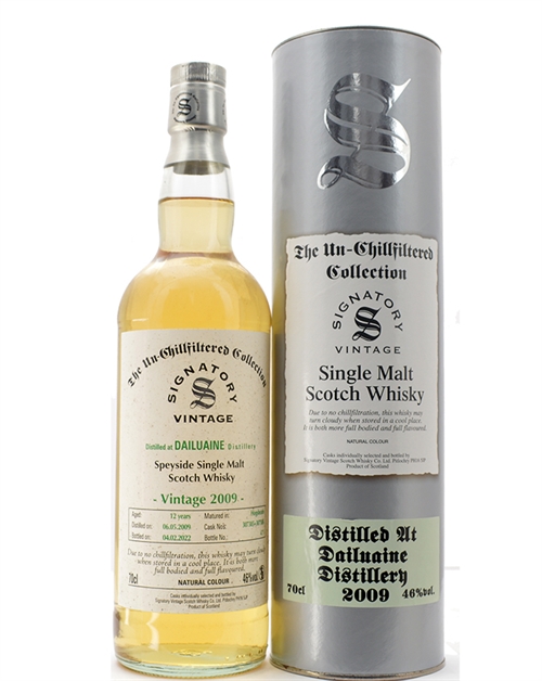 Dailuaine 2009/2022 The Un-Chillfiltered Collection Signatory Vintage 12 år Single Speyside Malt Whisky 46%