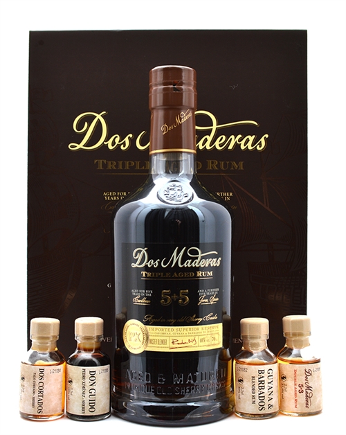 Dos Maderas Tasting kit Ron Añejo 5+5 år med Miniature Rom 70+2,2 cl 40%