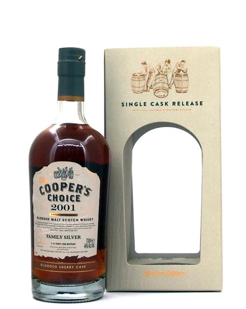 Family Silver 2001/2019 Coopers Choice 17 år Blended Malt Whisky 44%