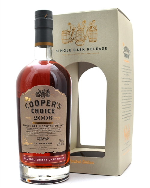 Girvan 2006/2023 Coopers Choice 16 år Lowland Single Grain Scotch Whisky 70 cl 57,5%