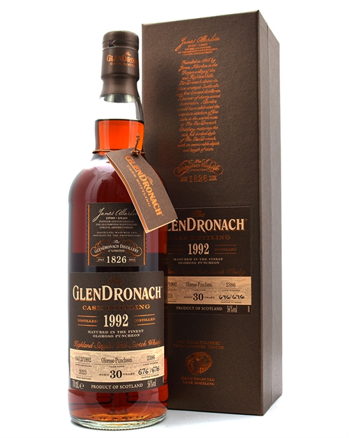 GlenDronach 1992/2023 Cask Bottling 30 år Cask No. 2386 Highland Single Malt Scotch Whisky 70 cl 56%