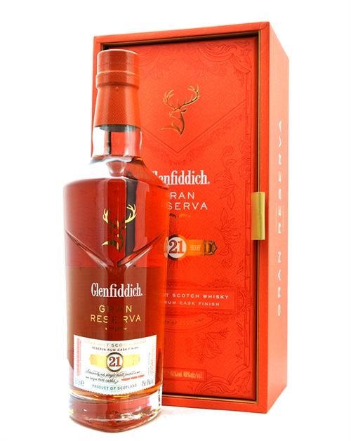 Glenfiddich 21 år Gran Reserva Rum Cask Finish Single Speyside Malt Scotch Whisky 70 cl 40%