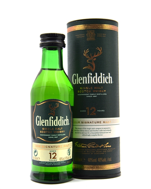 Glenfiddich Miniature 12 år Our Signature Malt Single Malt Scotch Whisky 5 cl 40%