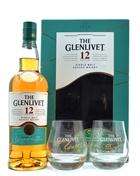Glenlivet 12 år Double Oak Gavesæt med 2 glas Single Malt Scotch Whisky 70 cl 40%