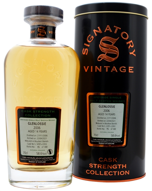 Glenlossie 2006/2021 Signatory 14 år Bourbon Barrel Single Speyside Malt Whisky 58,6%