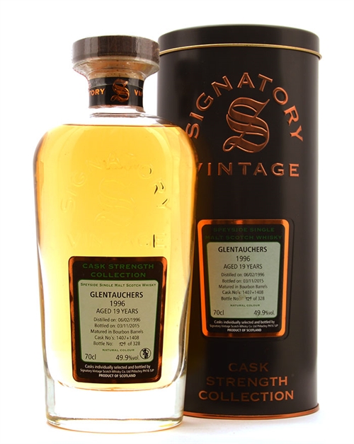 Glentauchers 1996/2015 Signatory Vintage 19 år Single Speyside Malt Scotch Whisky 70 cl 49,9%