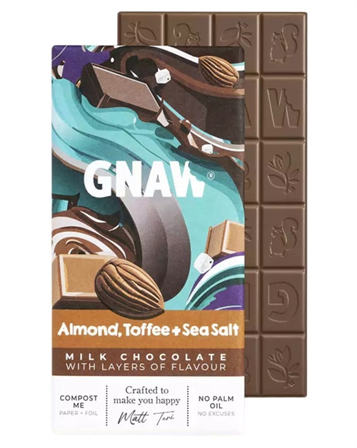 Gnaw Chokolade Almond Toffee Sea salt 80g
