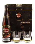 Havana Club 7 år Gavesæt m. 2 glas El ron de Cuba Mørk Rom 40%