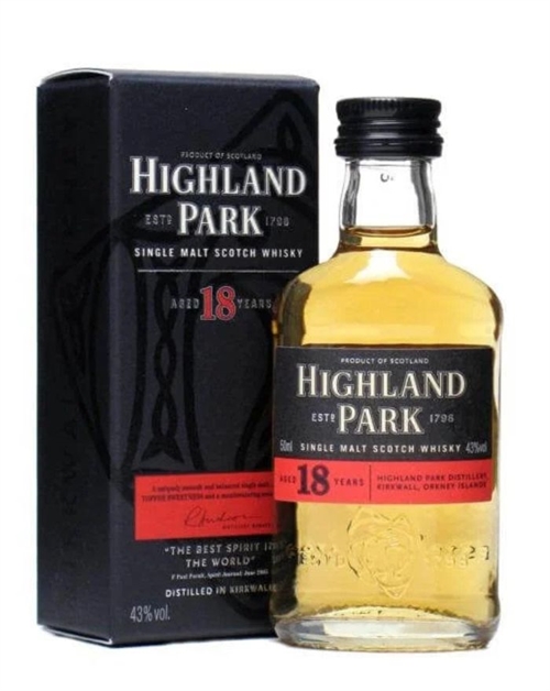 Highland Park 18 år Miniature Single Orkney Malt Scotch Whisky 43%