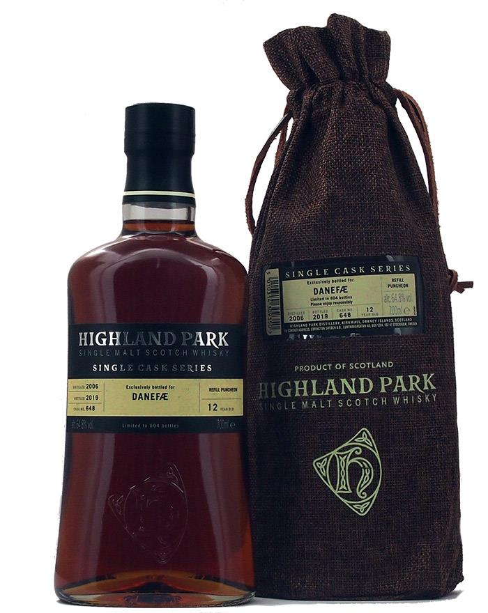 Indlejre midlertidig Fabel Highland Park DANEFÆ Single Cask Single Orkney Whisky 64,8%