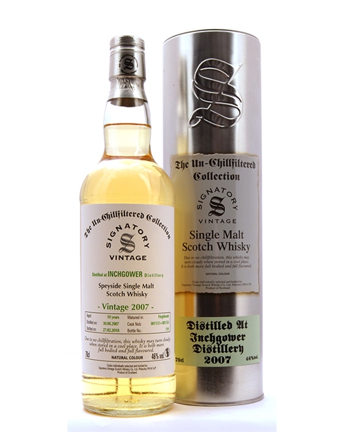 Inchgower 2007/2018 Signatory 10 år Single Highland Malt 46%