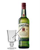 Jameson Triple Distilled Gavesæt m. The Irish Coffee Set glas + sugerør Blended Irish Whiskey 40%