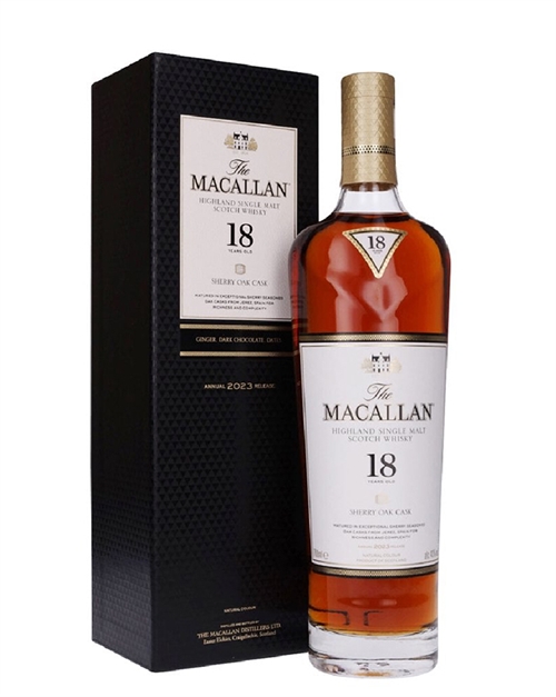 Macallan 18 år Sherry Oak Cask 2023 Highland Single Malt Scotch Whisky 70 cl 43%