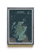 Matte Scottish Distillery Map 29,7x42 cm Plakat A3