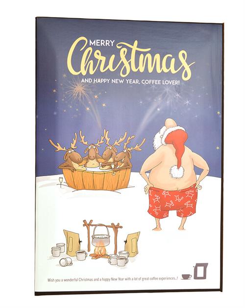 Merry Christmas Coffee Lover Santa New Year Postkort