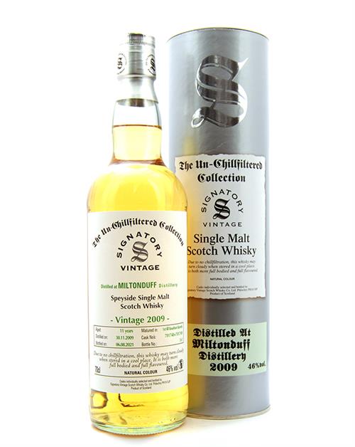 Miltonduff 2009/2021 The Un-chillfilteres Collection Signatory Vintage 11 år Single Speyside Malt Whisky 46%