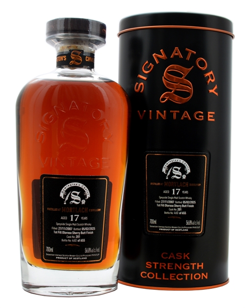 Mortlach 2007/2025 Signatory 17 år Symingtons Choice Speyside Single Malt Scotch Whisky 56,8%