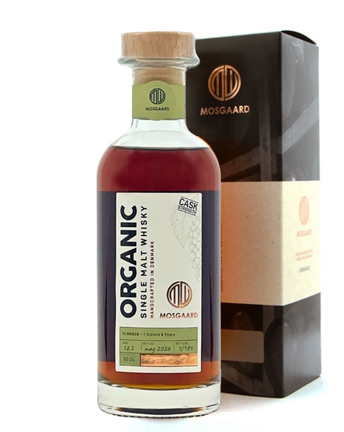 Mosgaard 8 år Oloroso Cask 7 Sister Casks Økologisk Single Malt Dansk Whisky 50 cl 58,2%