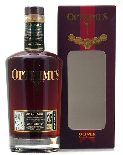 Opthimus 25 år barricas de Malt Whisky Finish Dominikanske Republik Rom