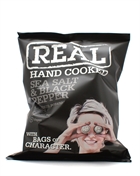 REAL Hand Cooked Sea Salt & Black Pepper Chips 35g.