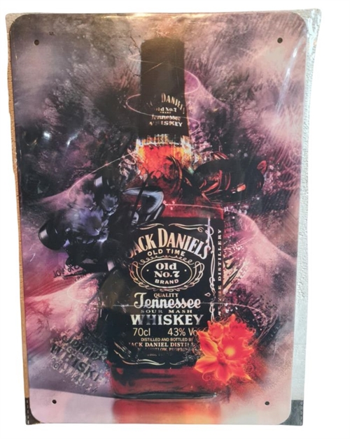 Retro Metalskilt - Jack Daniels Red Flower