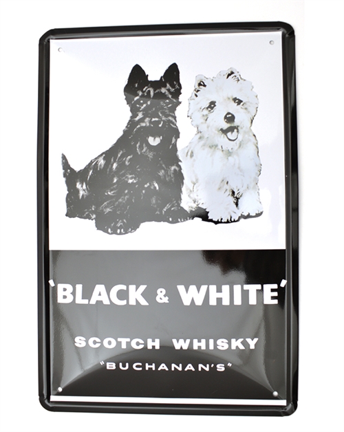 Retro Metalskilt - Black & White Scotch Whisky