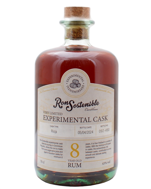 Ron Sostenible Experimental Cask 8 år Rioja Finish Dominikanske Republik Rom 43%