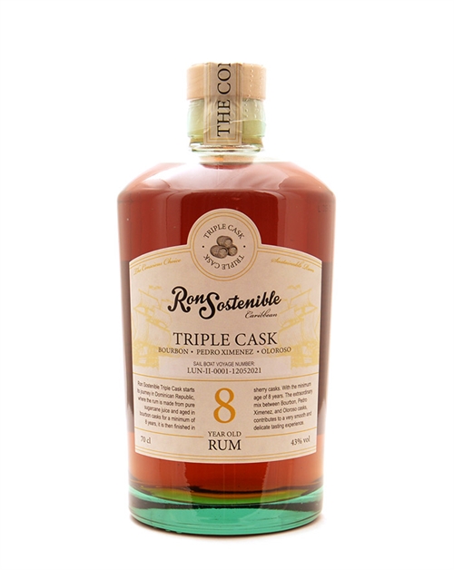 Ron Sostenible 8 år Triple Cask The Conscious Choice Dominikanske Republik Rom 70 cl 43%