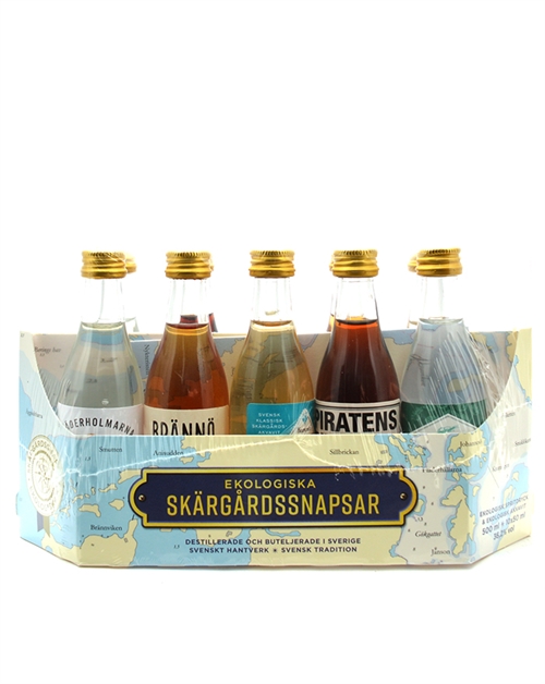Skärgårdssnapsar Miniature Gavesæt Økologisk Svensk Snaps 10x5 cl 36,2%