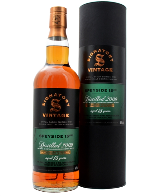 Speyside 15 (M) 2009/2024 Signatory Small Batch 15 år Single Speyside Malt Whisky 48,2%